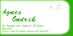 agnes ondrik business card